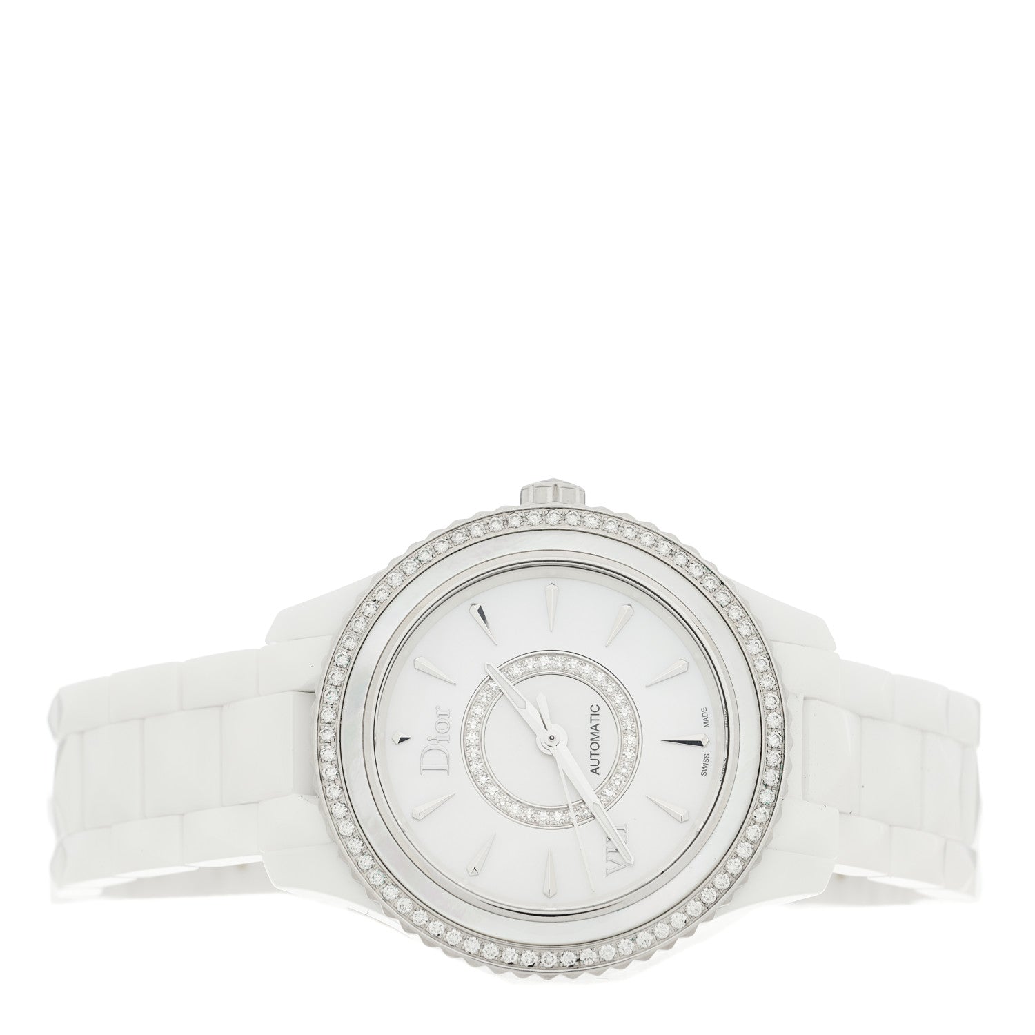 Christian Dior Stainless Steel Ceramic Diamond Bezel Mother of Pearl 38mm Dior VIII Automatic Watch White 2 of 5