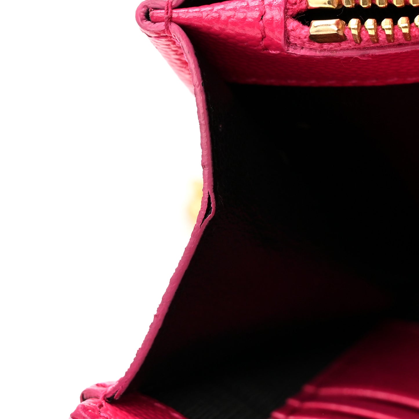 Grain De Poudre Matelasse Chevron Monogram Chain Wallet Hot Pink