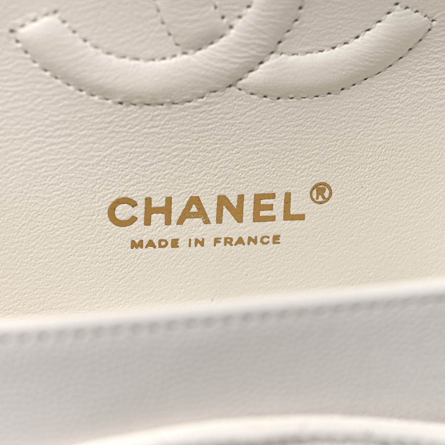 Caviar Quilted Medium Double Flap White