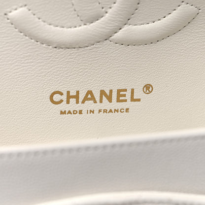 Chanel Caviar Quilted Medium Double Flap White 6 of 11