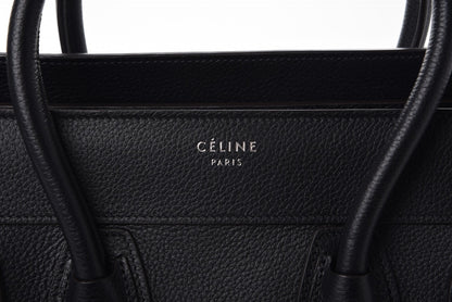 Celine Drummed Calfskin Micro Luggage Black 7 of 11