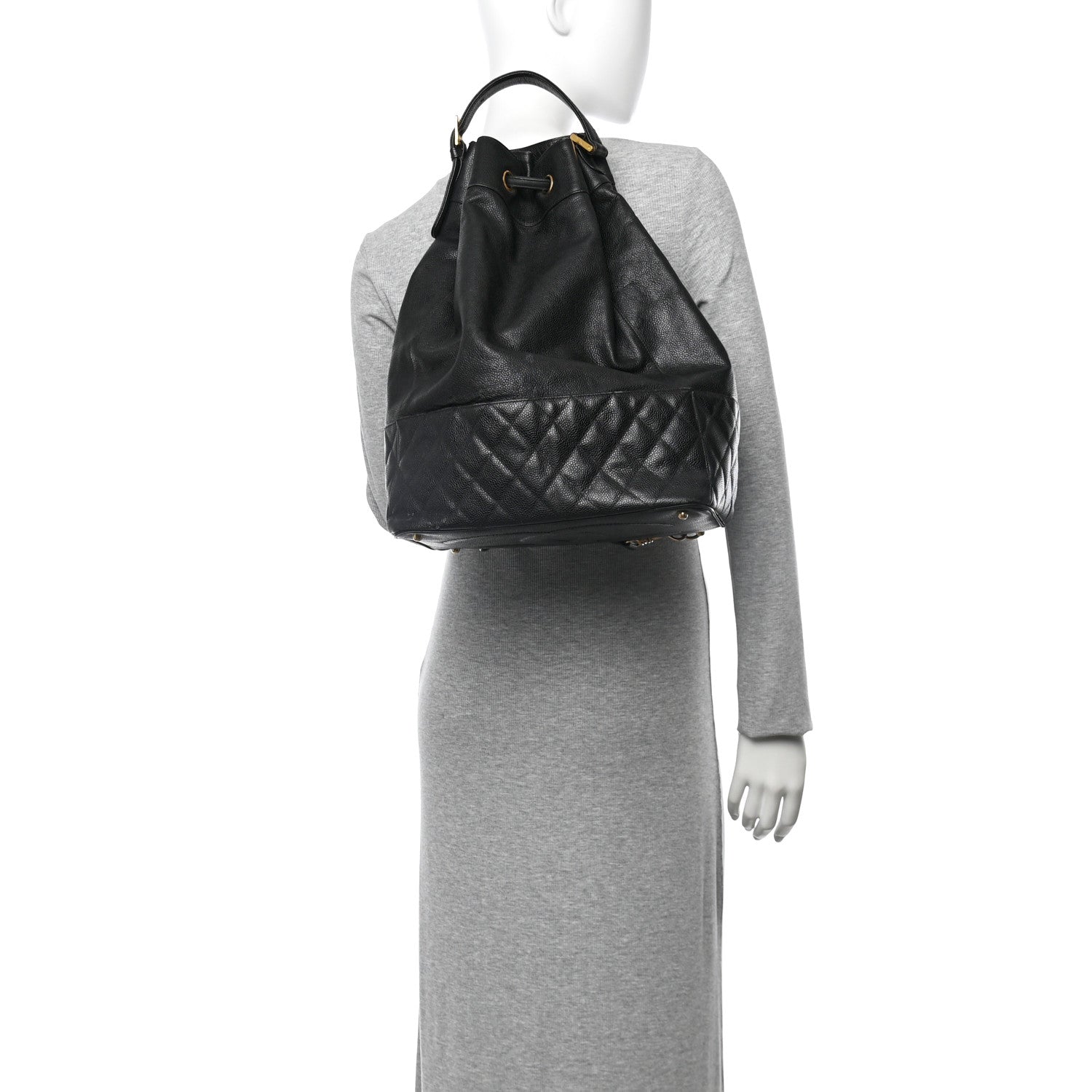 Chanel Caviar Quilted Drawstring Backpack Black 2 of 15