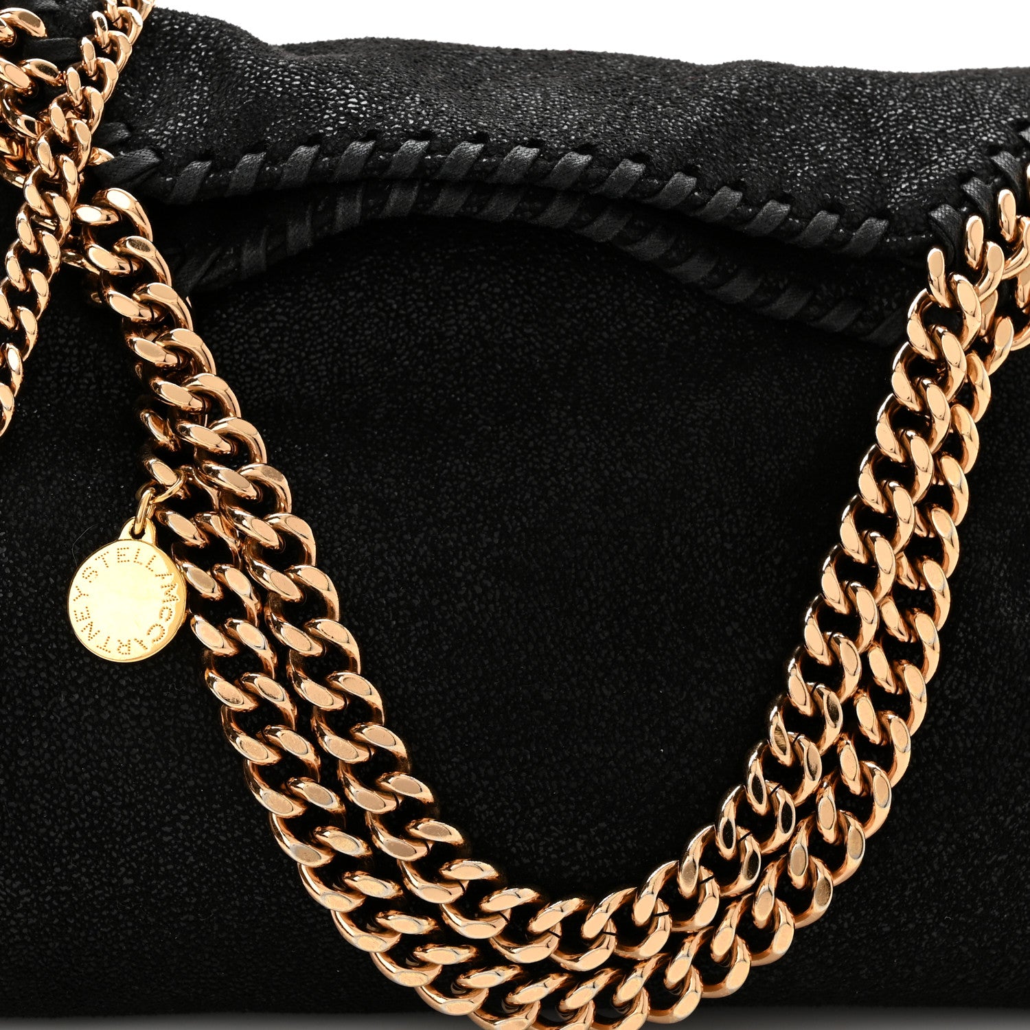 Stella McCartney Shaggy Deer Mini Falabella Fold Over Tote Black 8 of 10