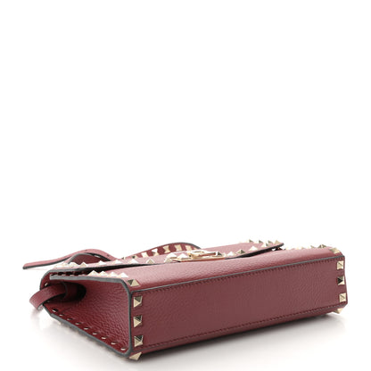 Valentino Garavani Pebbled Calfskin Medium Rockstud Flip Lock Crossbody Bag Rubin 4 of 10