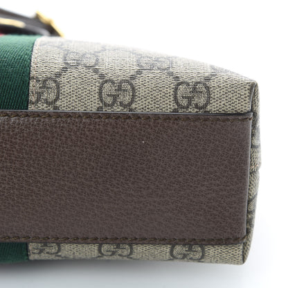 Gucci GG Supreme Monogram Textured Dollar Calfskin Web Small Ophidia Dome Shoulder Bag Beige Ebony New Acero 11 of 11