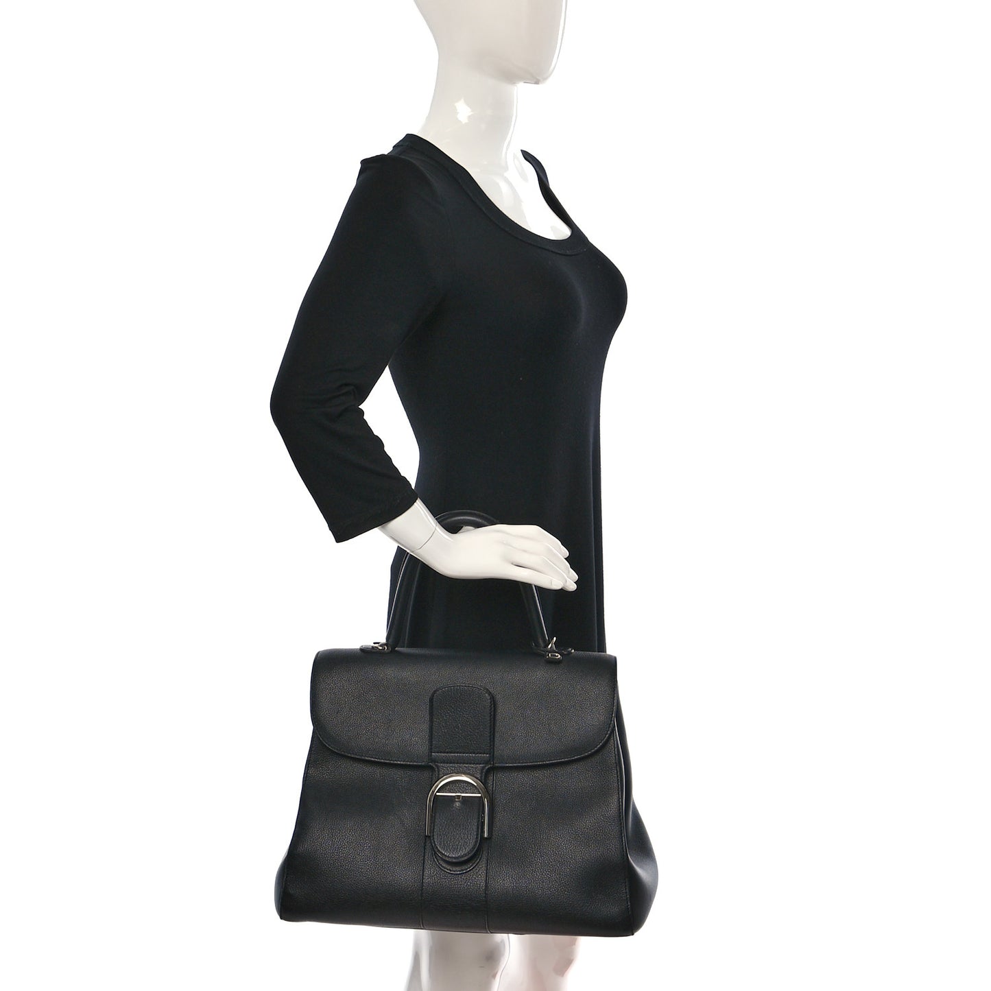 Grained Calfskin GM Brillant Satchel Black