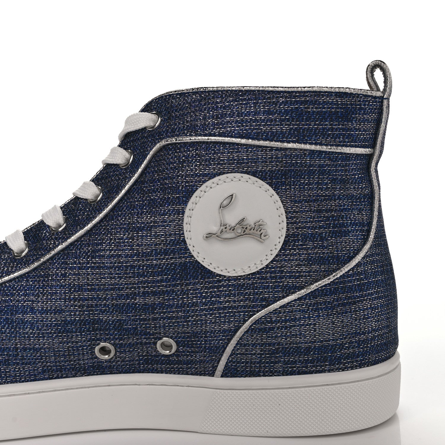 Christian Louboutin Lame Lux Mens Rantus Orlato Flat Sneakers 46.5 Denim 8 of 8