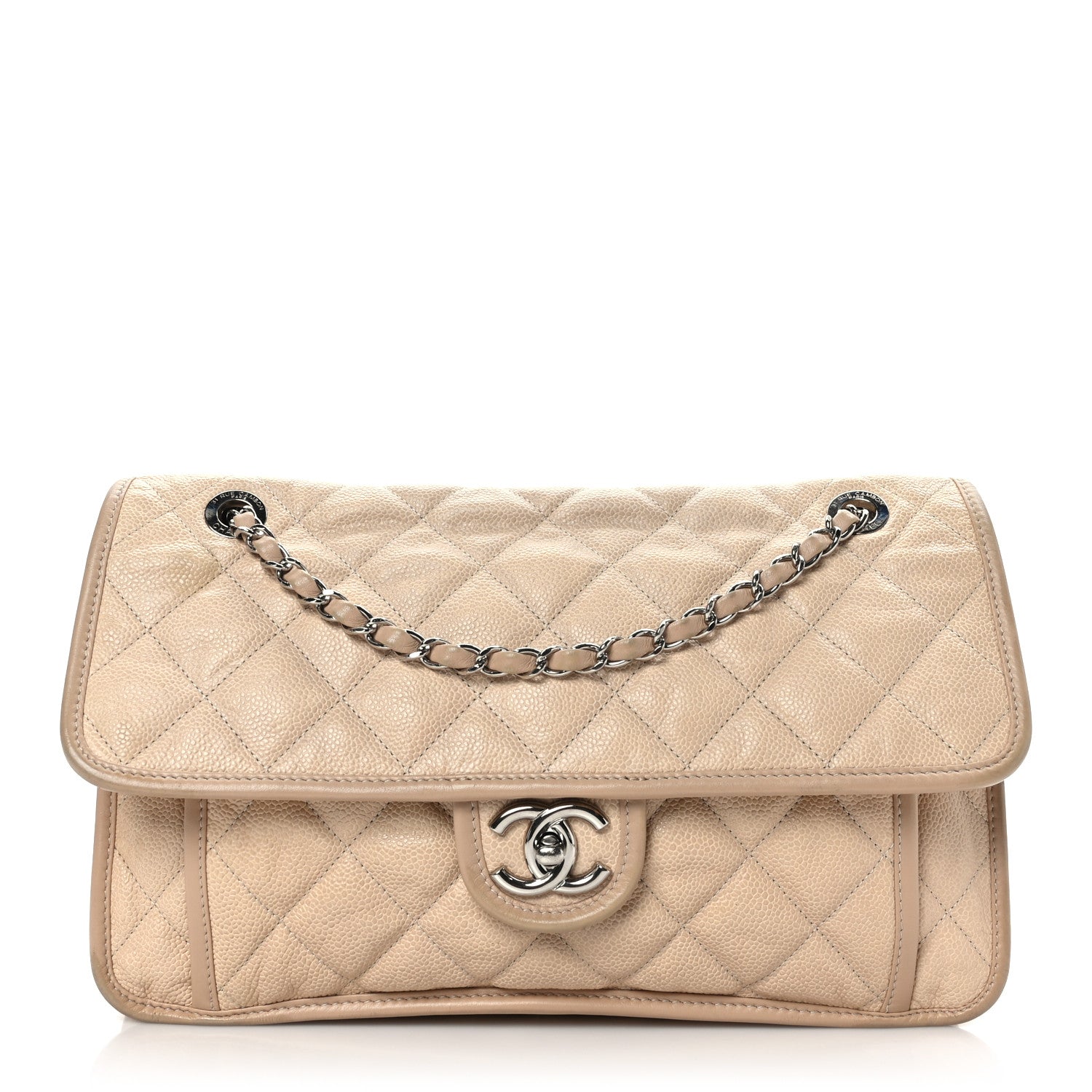 Chanel Caviar Quilted Large French Riviera Flap Beige 1 of 9