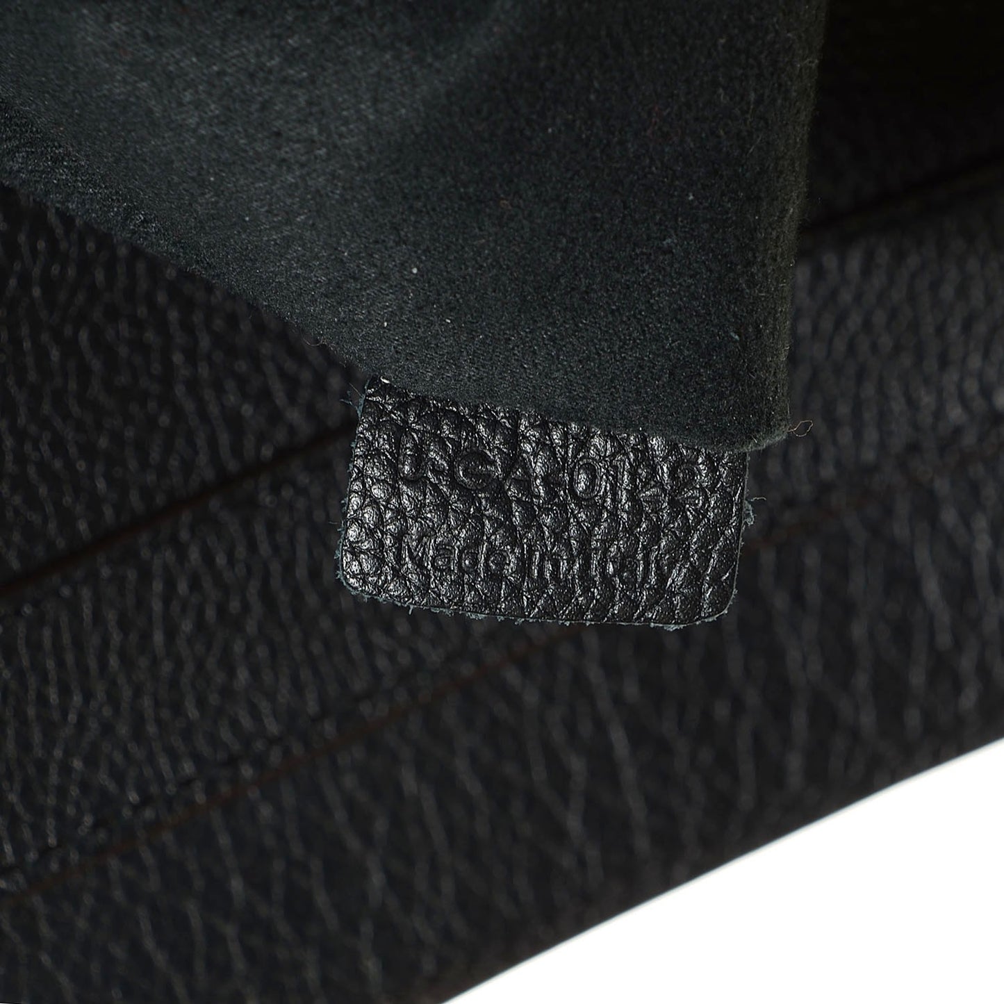 Drummed Calfskin Shoulder Luggage Black