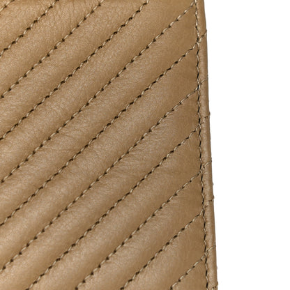 Chanel Aged Calfskin Chevron Quilted Flap Card Holder Beige 13 of 16