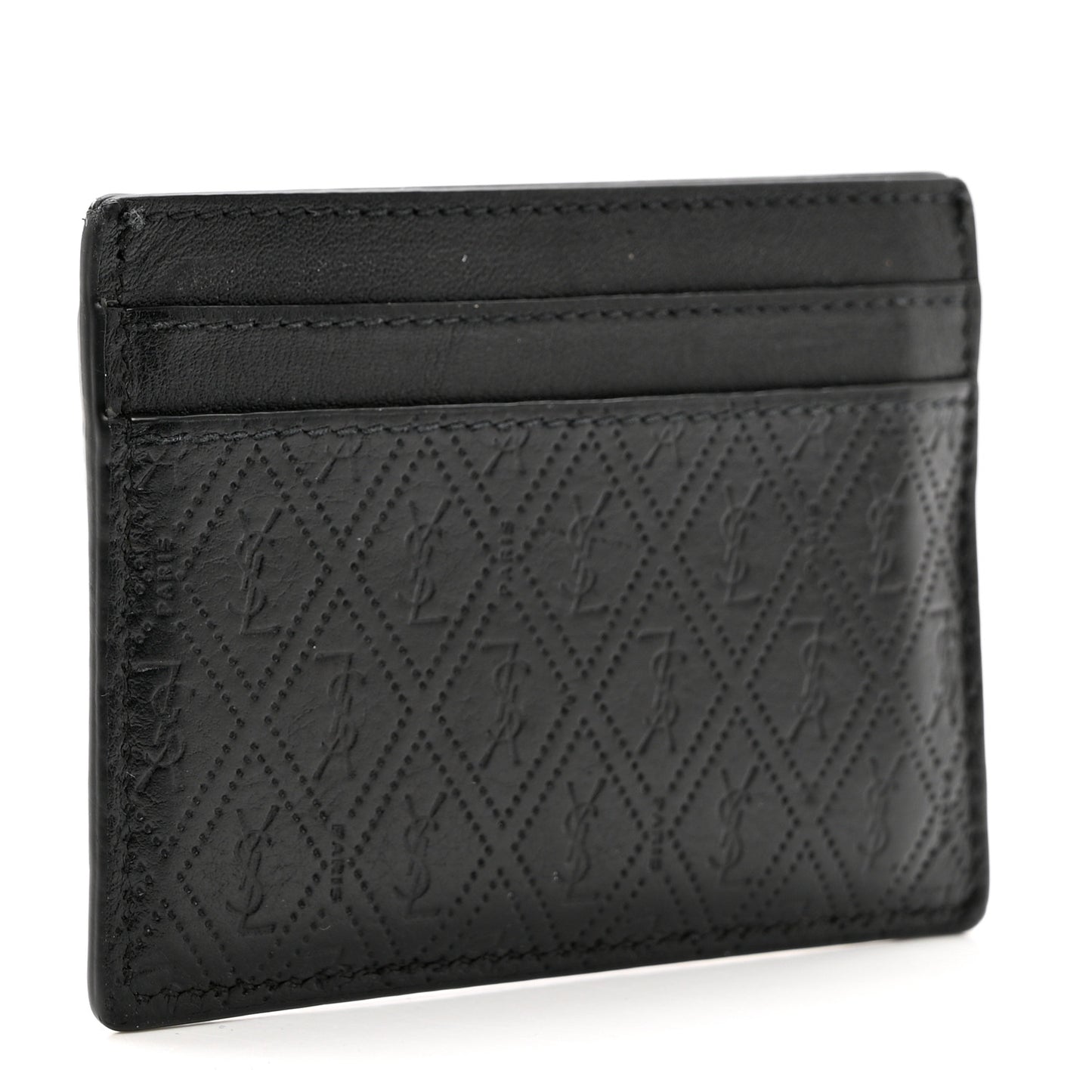 Monogram Embossed Card Case Black