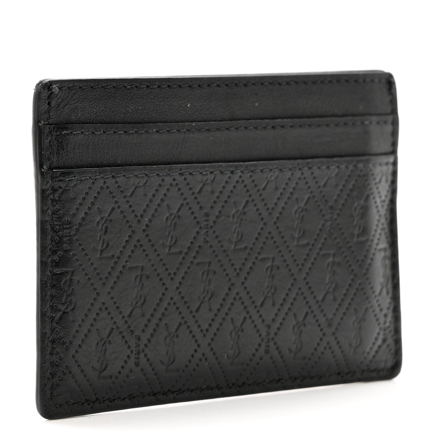 Saint Laurent Monogram Embossed Card Case Black 3 of 9