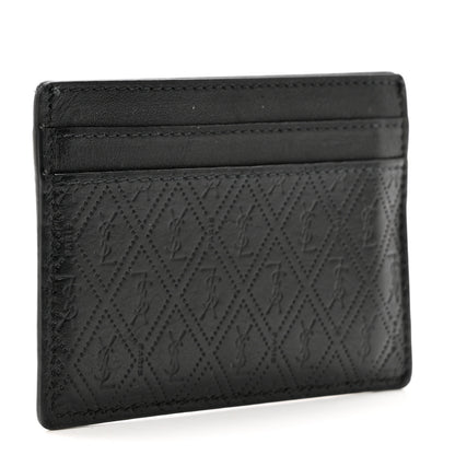 Saint Laurent Monogram Embossed Card Case Black 3 of 9