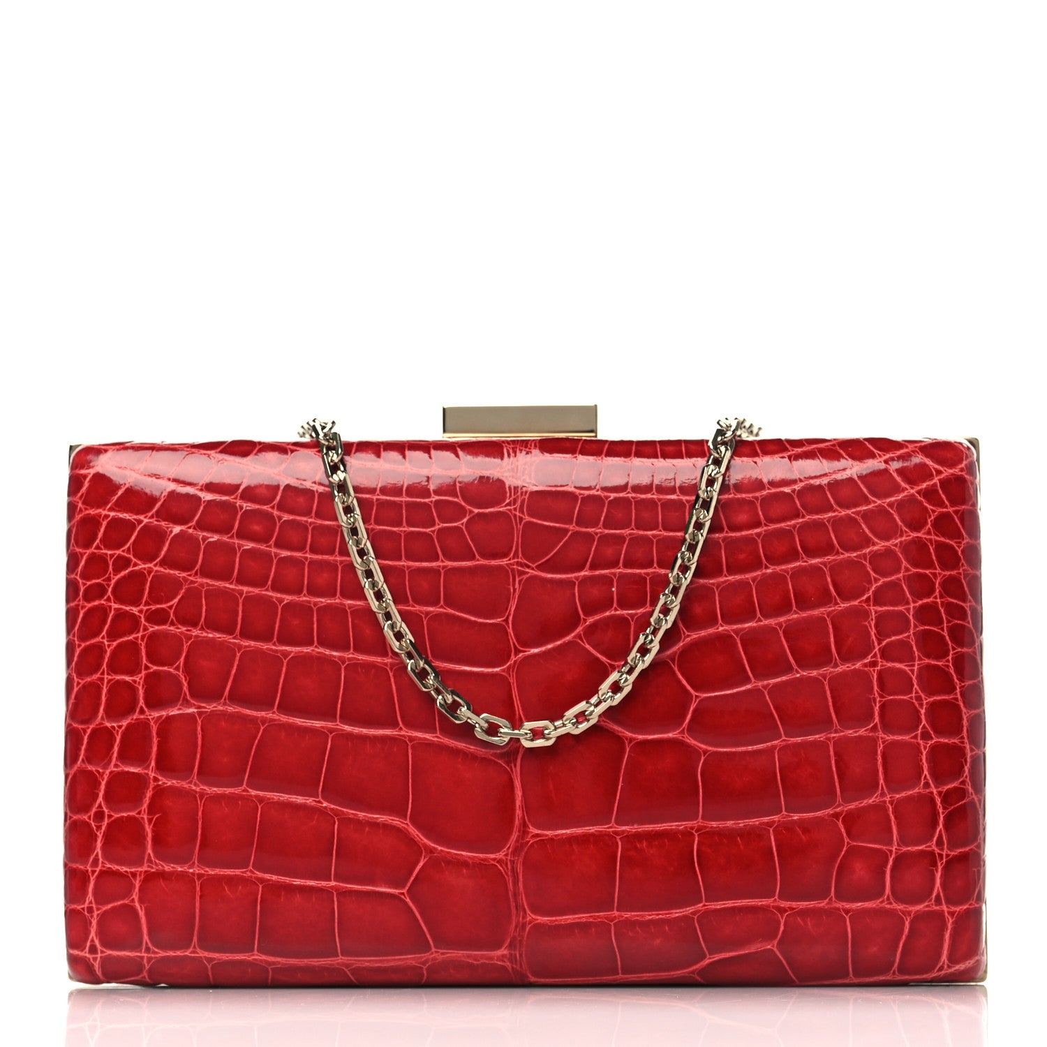 Valentino Garavani Alligator Frame Clutch Oro 1 of 8