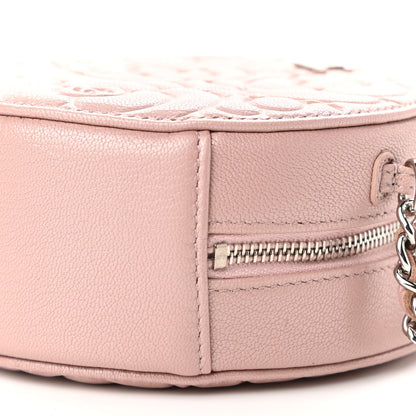 Chanel Goatskin Camellia Quilted Round Clutch With Chain Light Pink 9 of 10