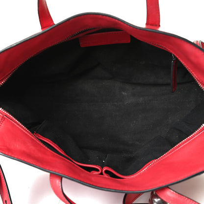 Alexander McQueen Pebbled Calfskin Small Skull Padlock Zip Around Tote Red 4 of 13