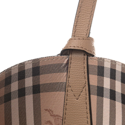 Burberry Grainy Calfskin Haymarket Check Medium Reversible Tote Camel 28 of 28