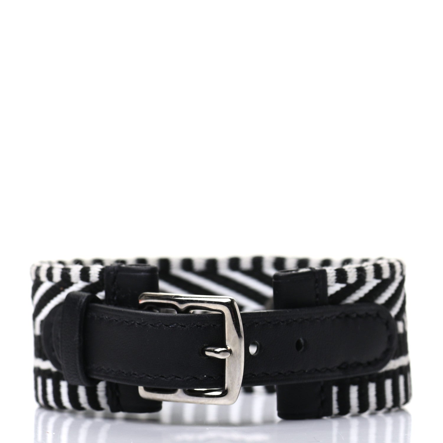 Hermes Toile Sombrero Rivale Cavale Bracelet T3 Black 3 of 5