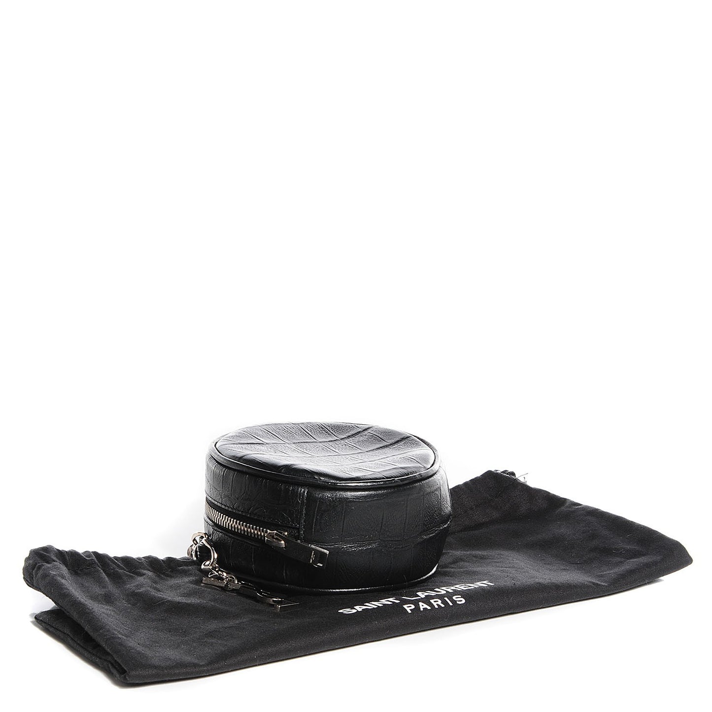 Bubble Croc-Effect Leather Small Crossbody Black