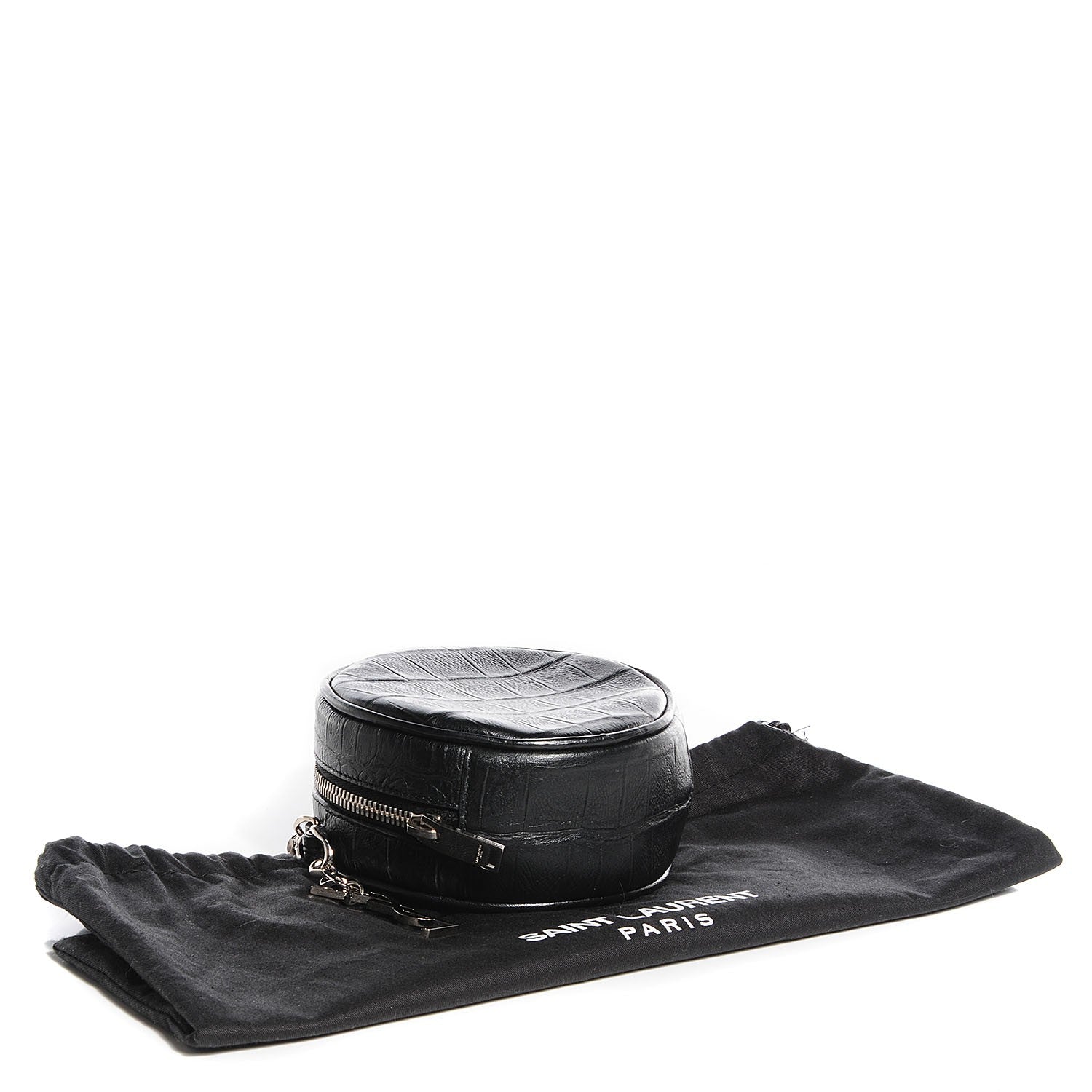 Saint Laurent Bubble Croc-Effect Leather Small Crossbody Black 4 of 8