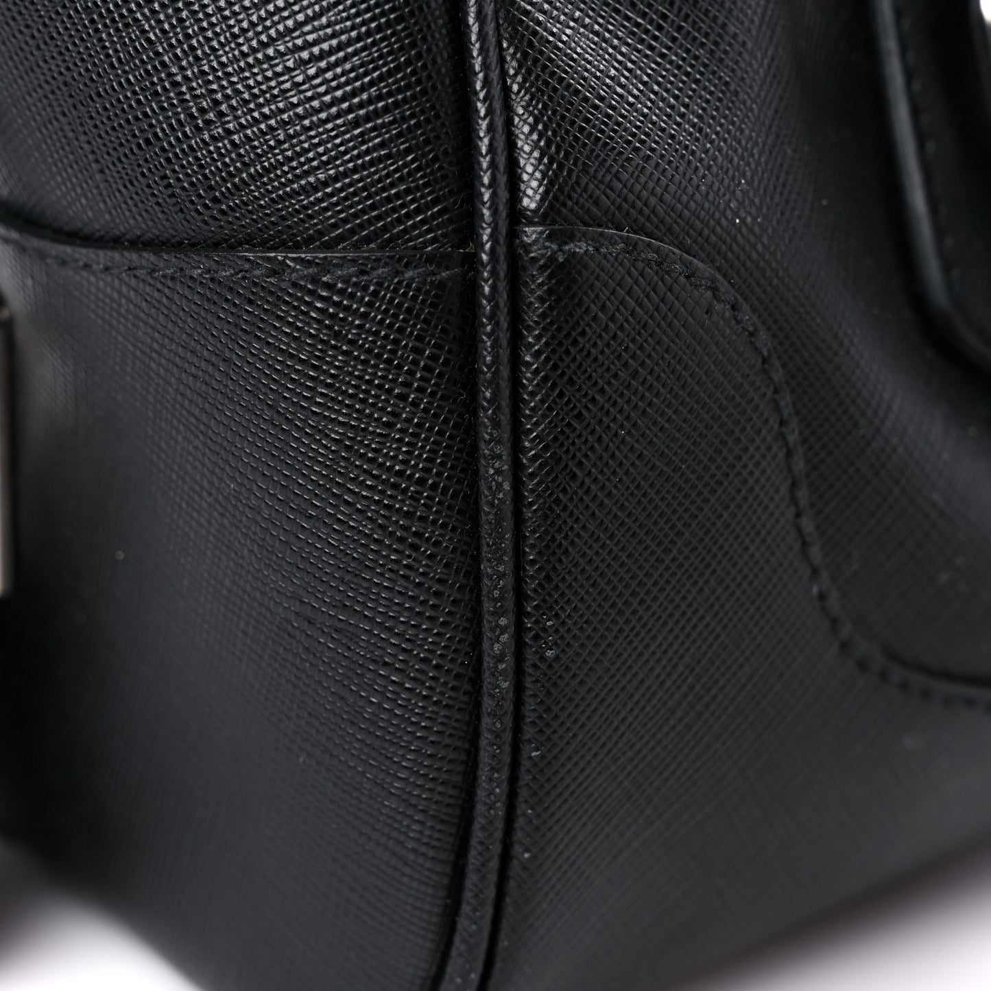 Saffiano Pushlock Satchel Black