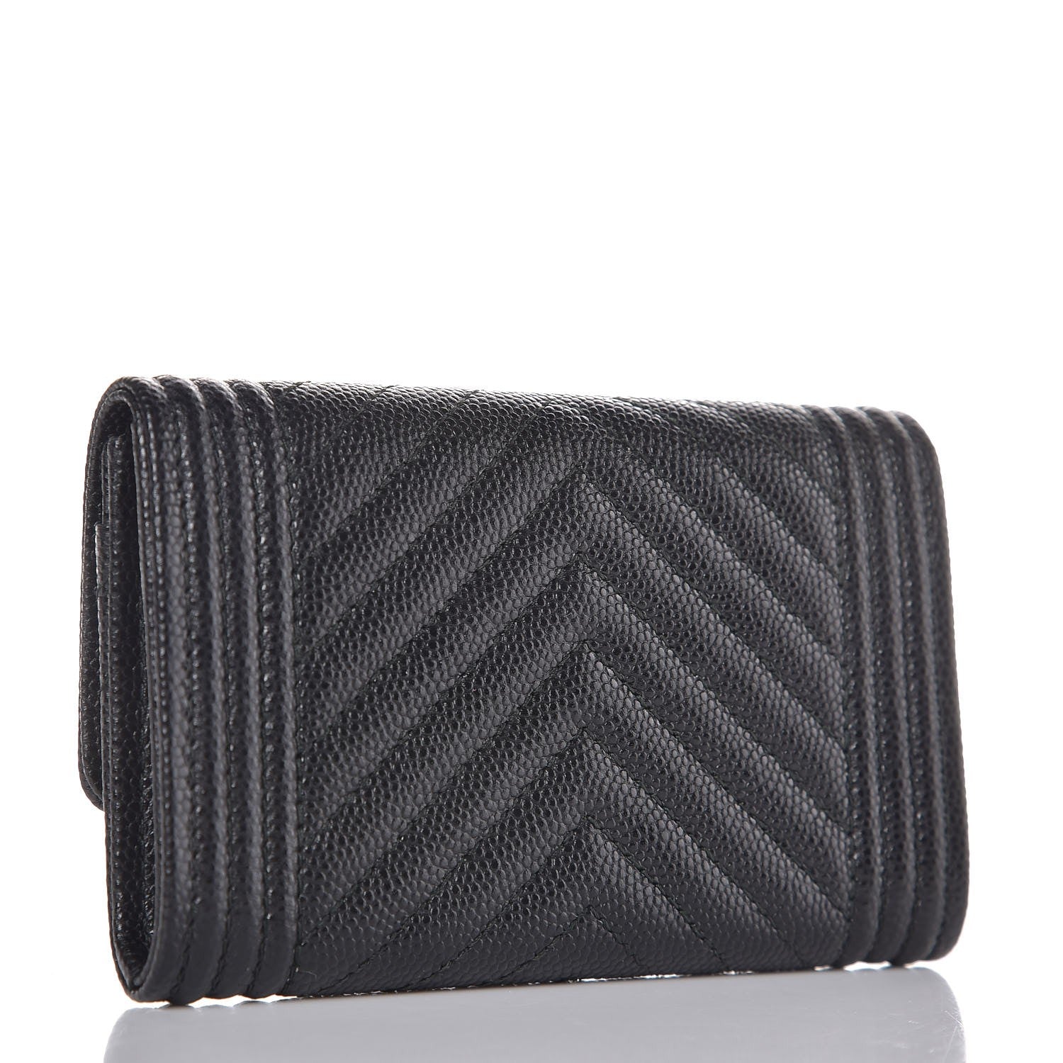Chanel Caviar Chevron Quilted Boy Card Holder Wallet Black 3 of 9