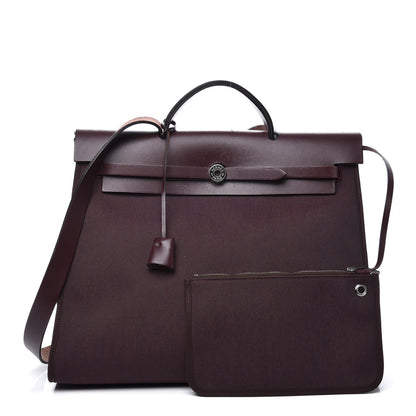 Hermes Toile Vache Hunter Herbag Zip 39 MM Prune 1 of 16