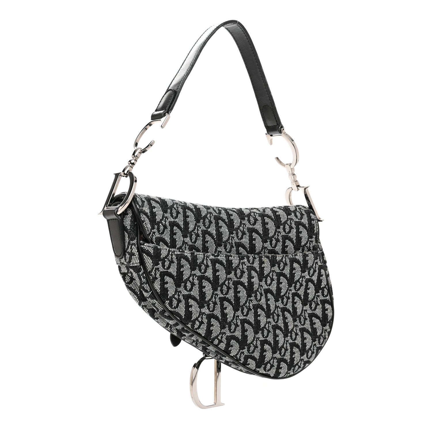 Christian Dior Monogram Saddle Bag Black 3 of 10