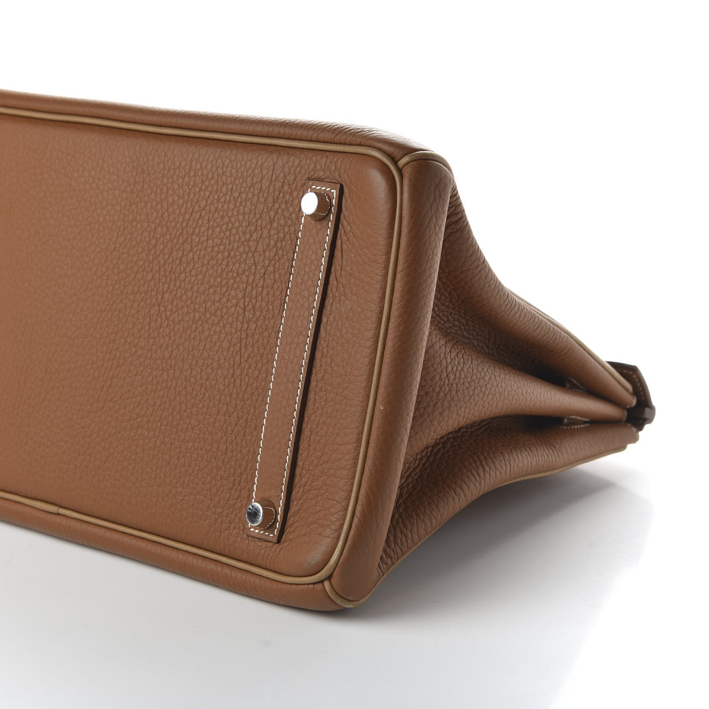 Taurillon Clemence Horseshoe Birkin 35 Gold Camel Tabac