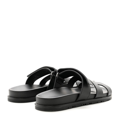 Hermes Calfskin Womens Chypre Sandals 38 Black 4 of 9