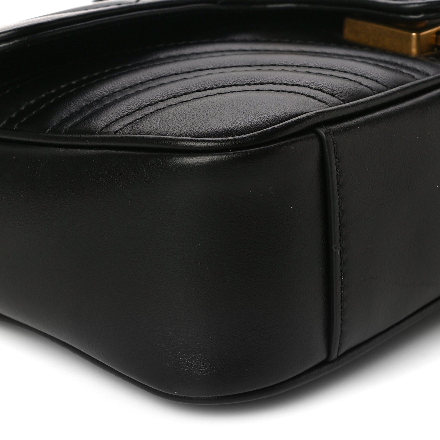 Calfskin Matelasse Mini GG Marmont Shoulder Bag Black