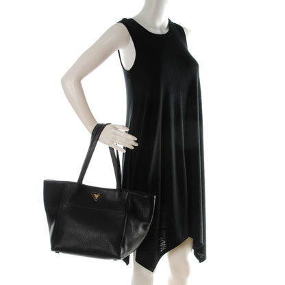 Prada Vitello Daino Tote Nero Black 2 of 10