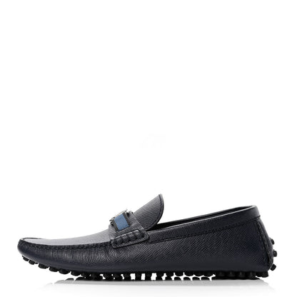 Louis Vuitton Taiga Mens Hockenheim Moccasin Loafers 7.5 Blue Marine 1 of 4