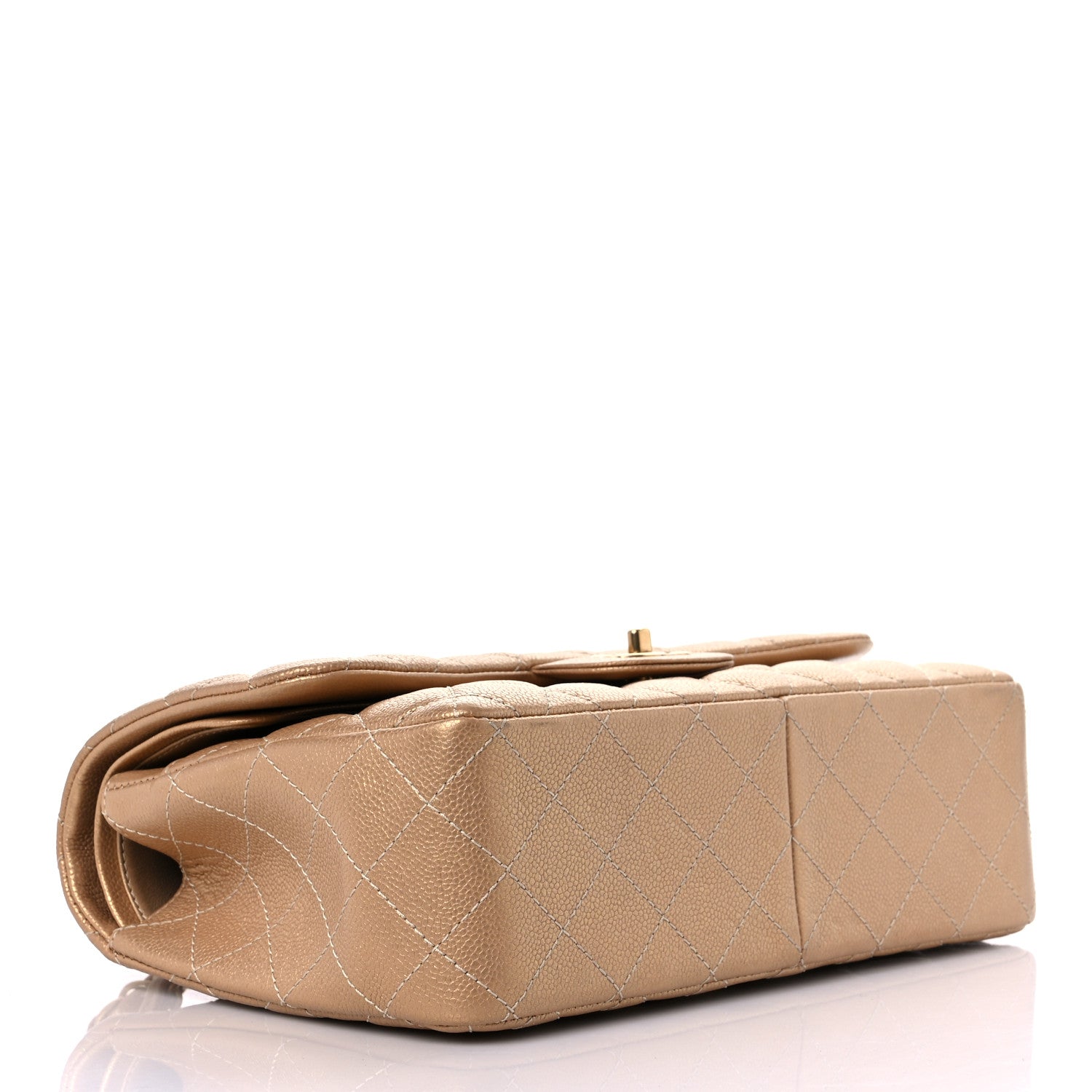 Chanel Pearly Caviar Quilted Jumbo Double Flap Gold 4 of 13