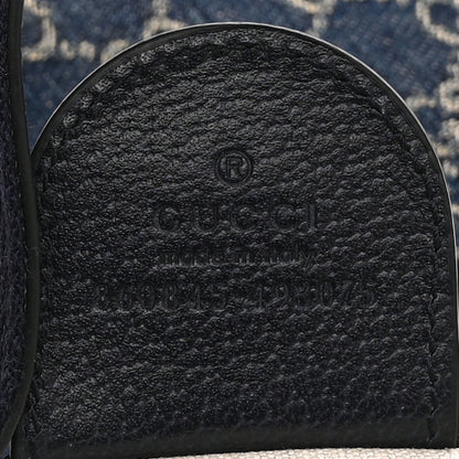 Gucci Denim GG Monogram Web Small Giglio Tote Blue White 7 of 11