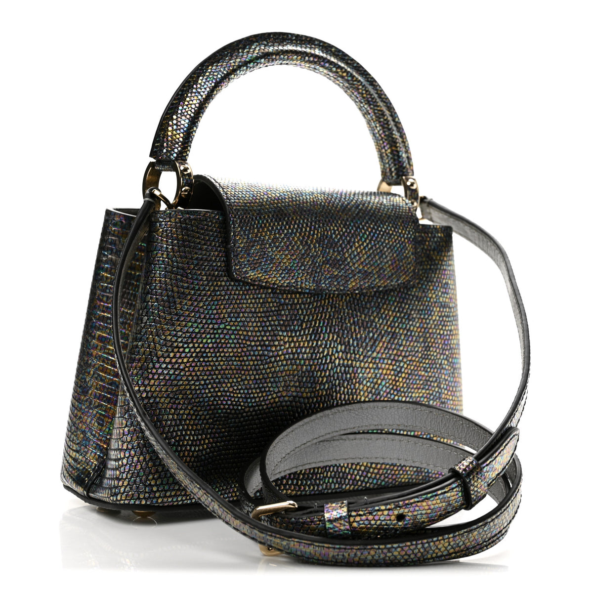 Lizard Capucines Mini Bleu Petrole