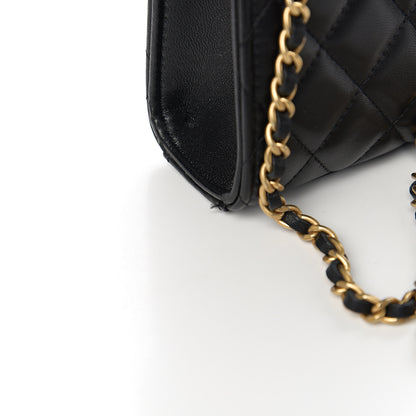 Chanel Lambskin Quilted Vertical Pearl Crush Flap With Chain Black 10 of 12