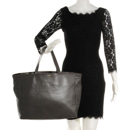 Saint Laurent Leather Reversible East West Shopping Tote Dark Grey 2 of 7