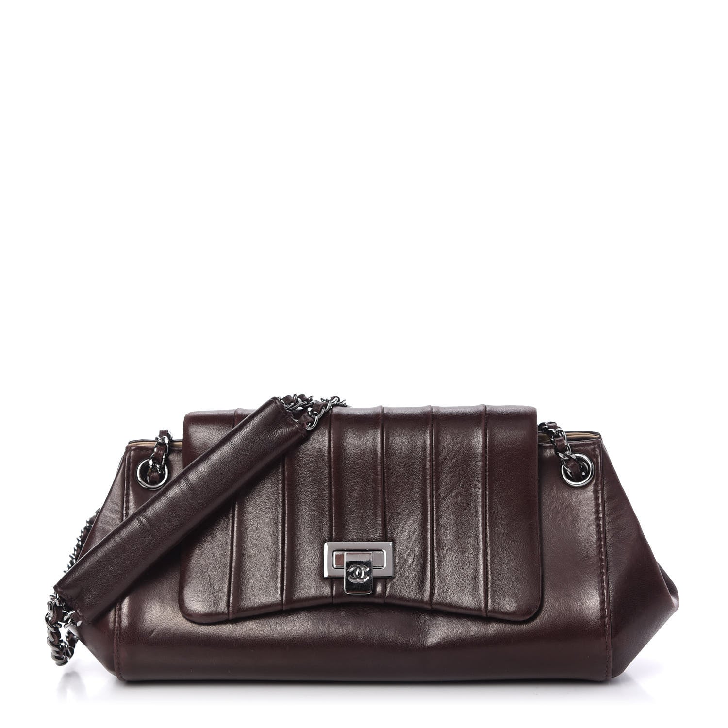 Chanel Lambskin Vertical Quilt Small Accordion Flap Brown 1 of 10