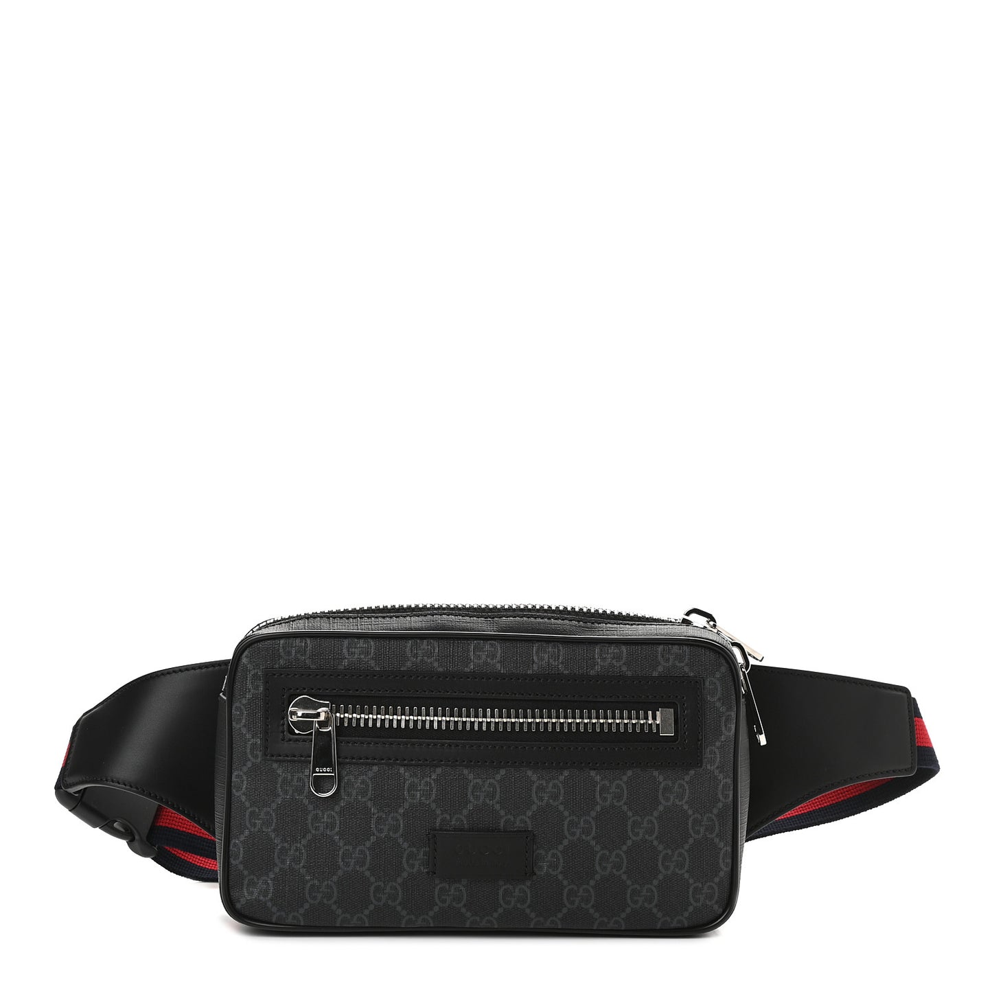 Soft GG Supreme Monogram Web Belt Bag Black Grey