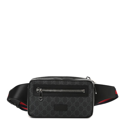 Gucci Soft GG Supreme Monogram Web Belt Bag Black Grey 1 of 9