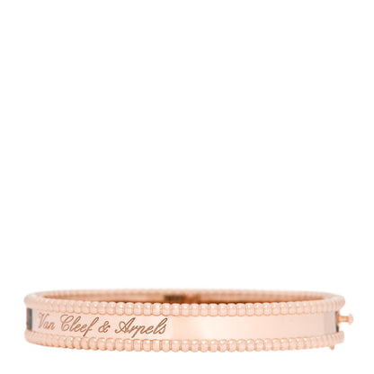 Van Cleef & Arpels 18K Rose Gold Perlee Signature Bangle Bracelet XS 1 of 3