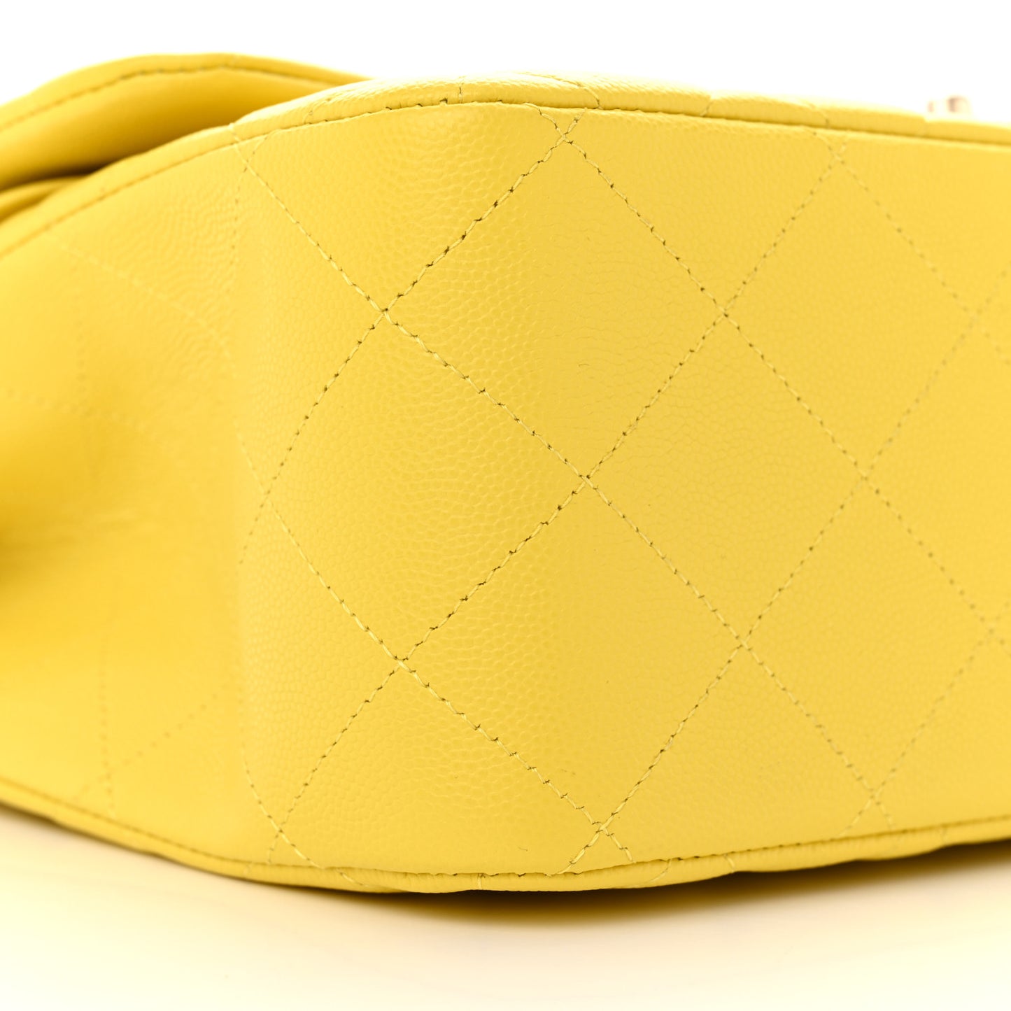 Caviar Quilted Jumbo Double Flap Yellow