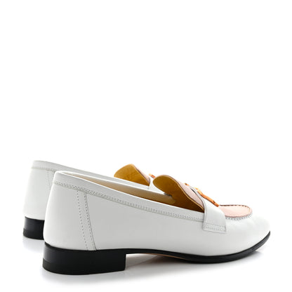 Hermes Calfskin Womens Paris Loafers 35 White Bois De Santal 4 of 10