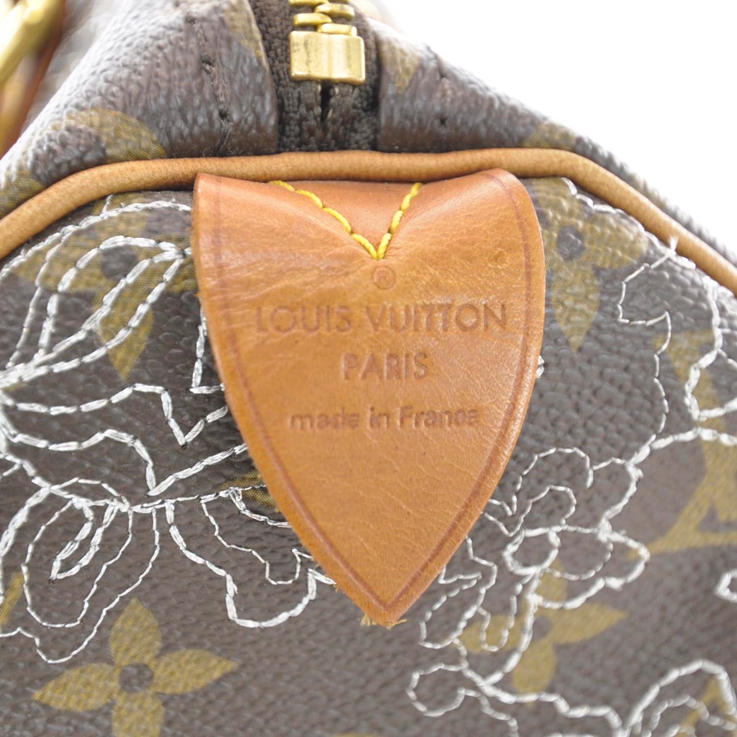 Louis Vuitton Monogram Dentelle Speedy 30 Silver 8 of 9
