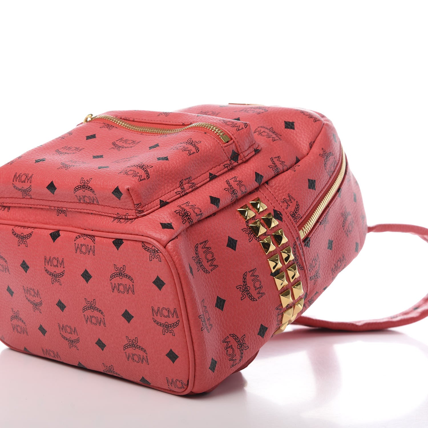 MCM Visetos Small Side Stud Stark Backpack Corail 6 of 8