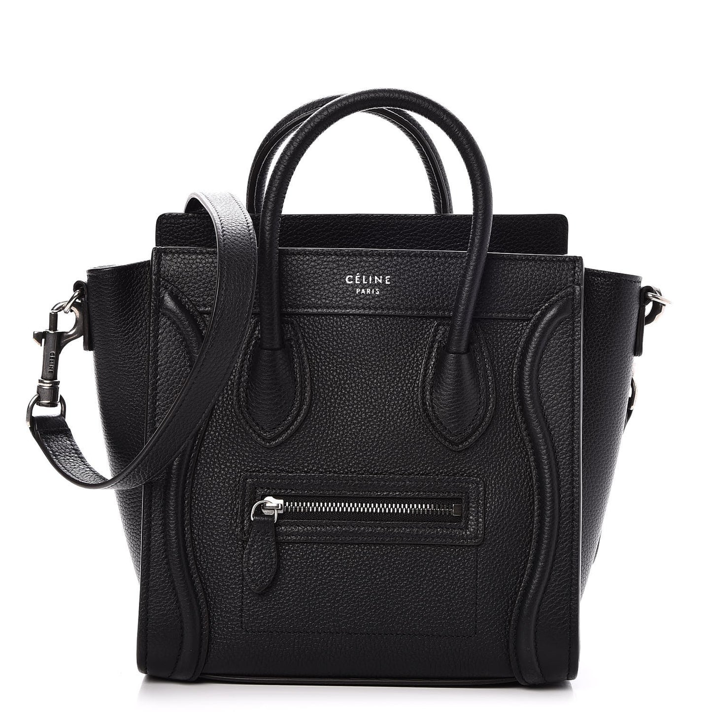 Drummed Calfskin Nano Luggage Black