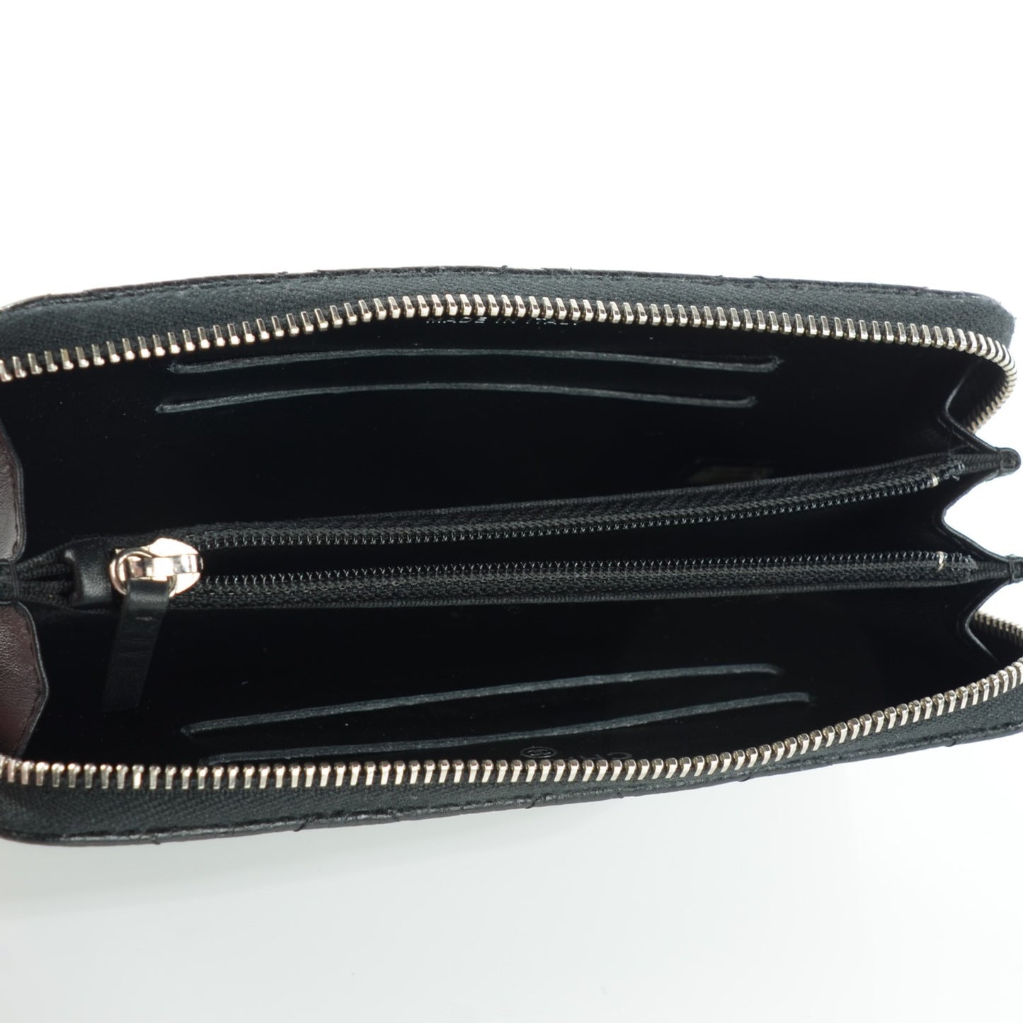 Caviar Quilted Small Gusset Zip Around Wallet Black