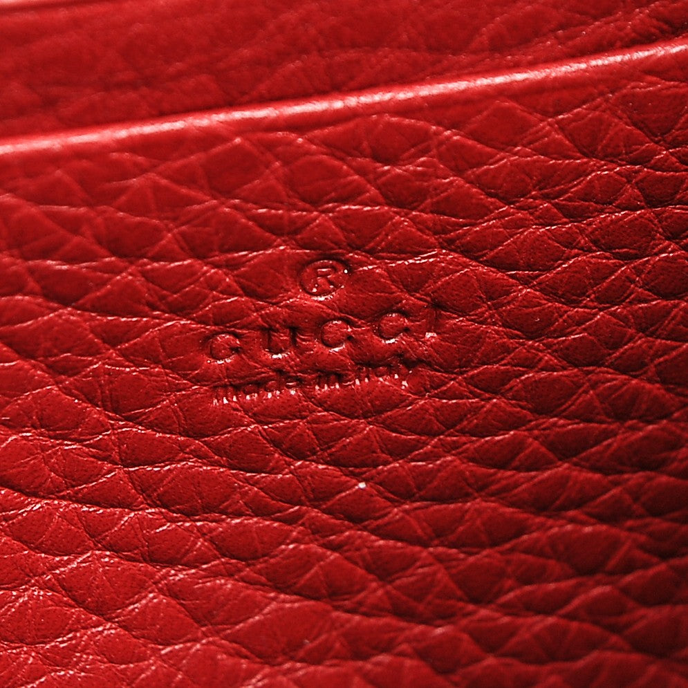 Calfskin GG Marmont Chain Wallet Vulcanic Red