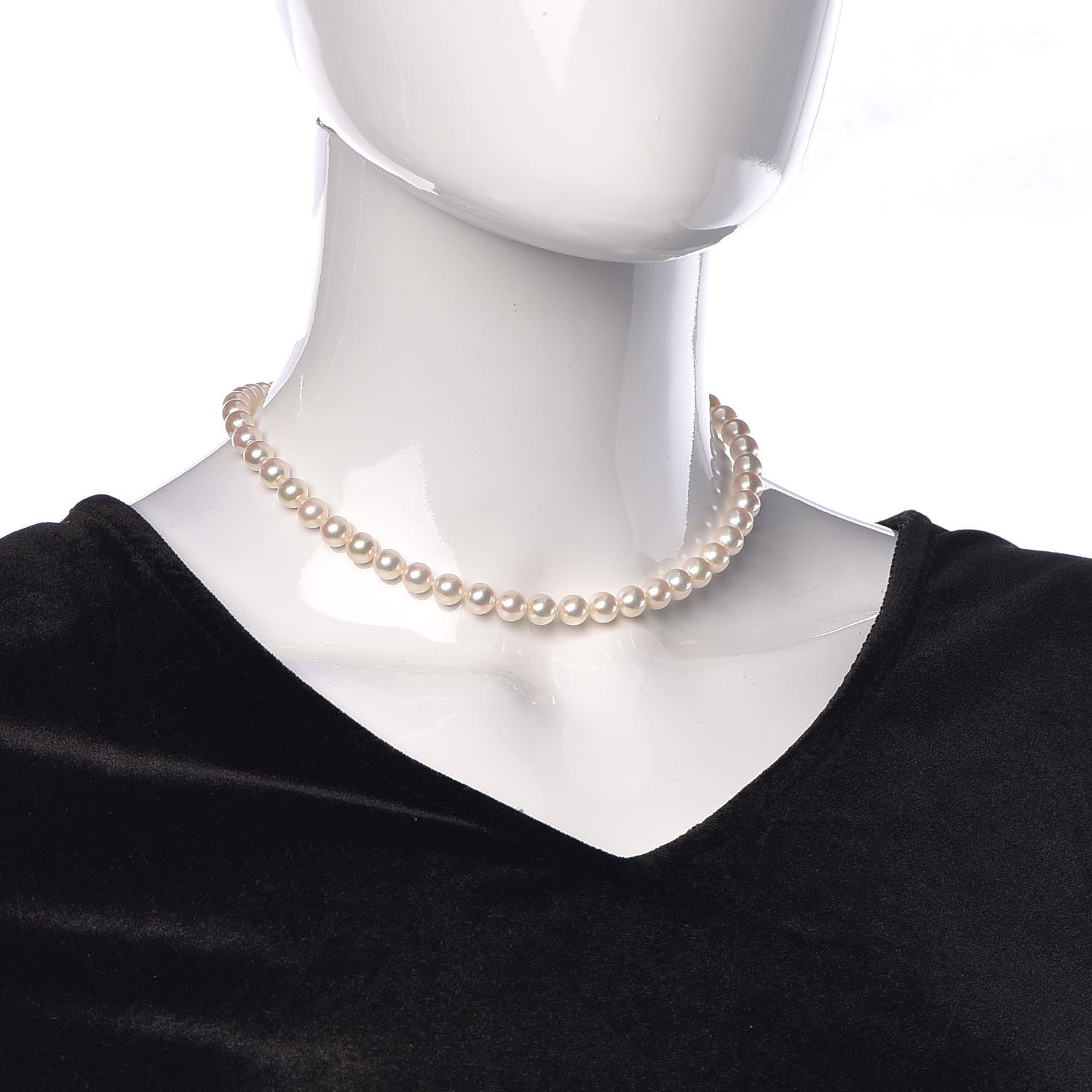 Tiffany 18K Yellow Gold Akoya Pearl 7.5mm Signature Strand Necklace 2 of 6